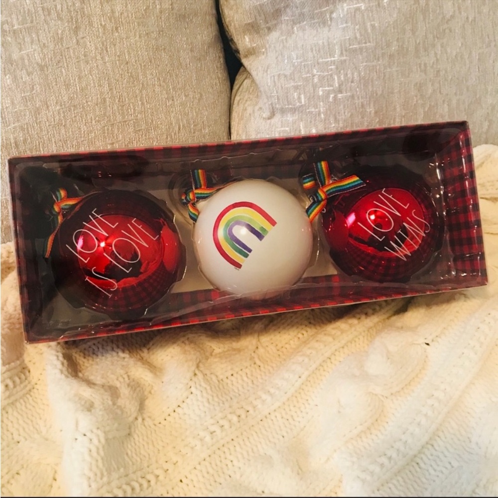NWT Rae Dunn Love Pride Holiday Ornaments
